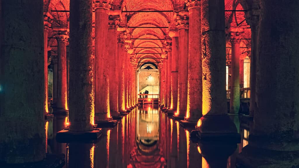 columns in the basilic cistern turkey.